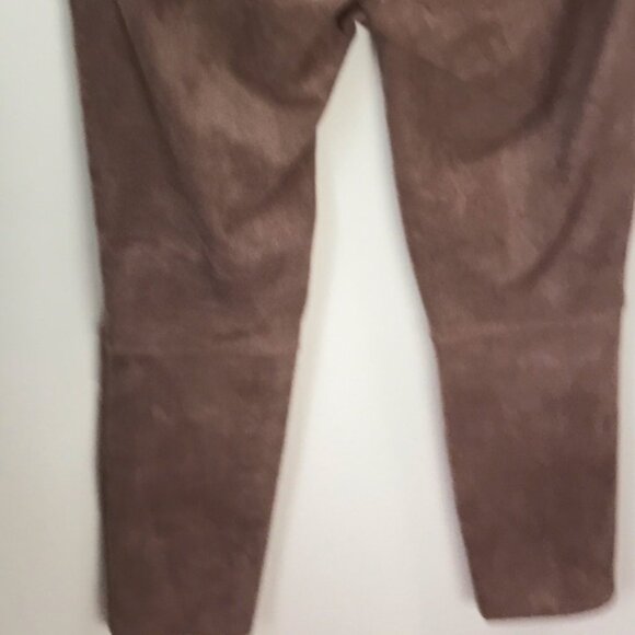 Max Studio NEW Faux Suede High Waist Pant Stretch Minimalist Neutral Leggings XS - Picture 9 of 15